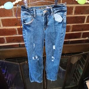 Justice Girls Destressed Mini Mom Jeans 10